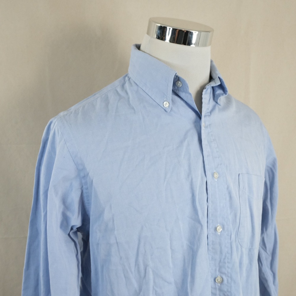 Brooks Brothers 15.5 33 Vintage Makers USA Oxford Dress Shirt Blue Cotton Mens